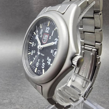 Luminox H3 MBM Watch Men 36mm Black Dial Steel Date Round New Battery W/Box2