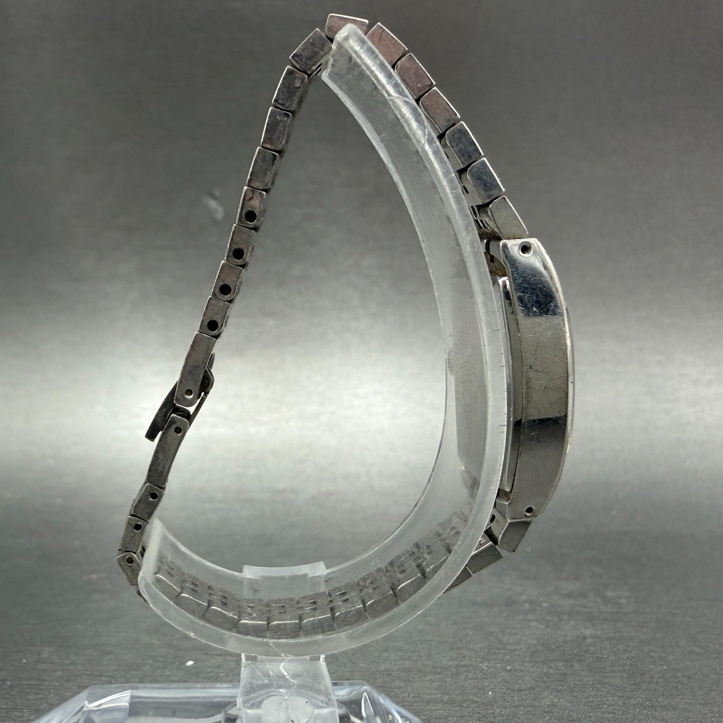 Seiko Watch Women 14mm Blue Dial Silver Tone Rectangle 1520-3629 Manual Runs JH78