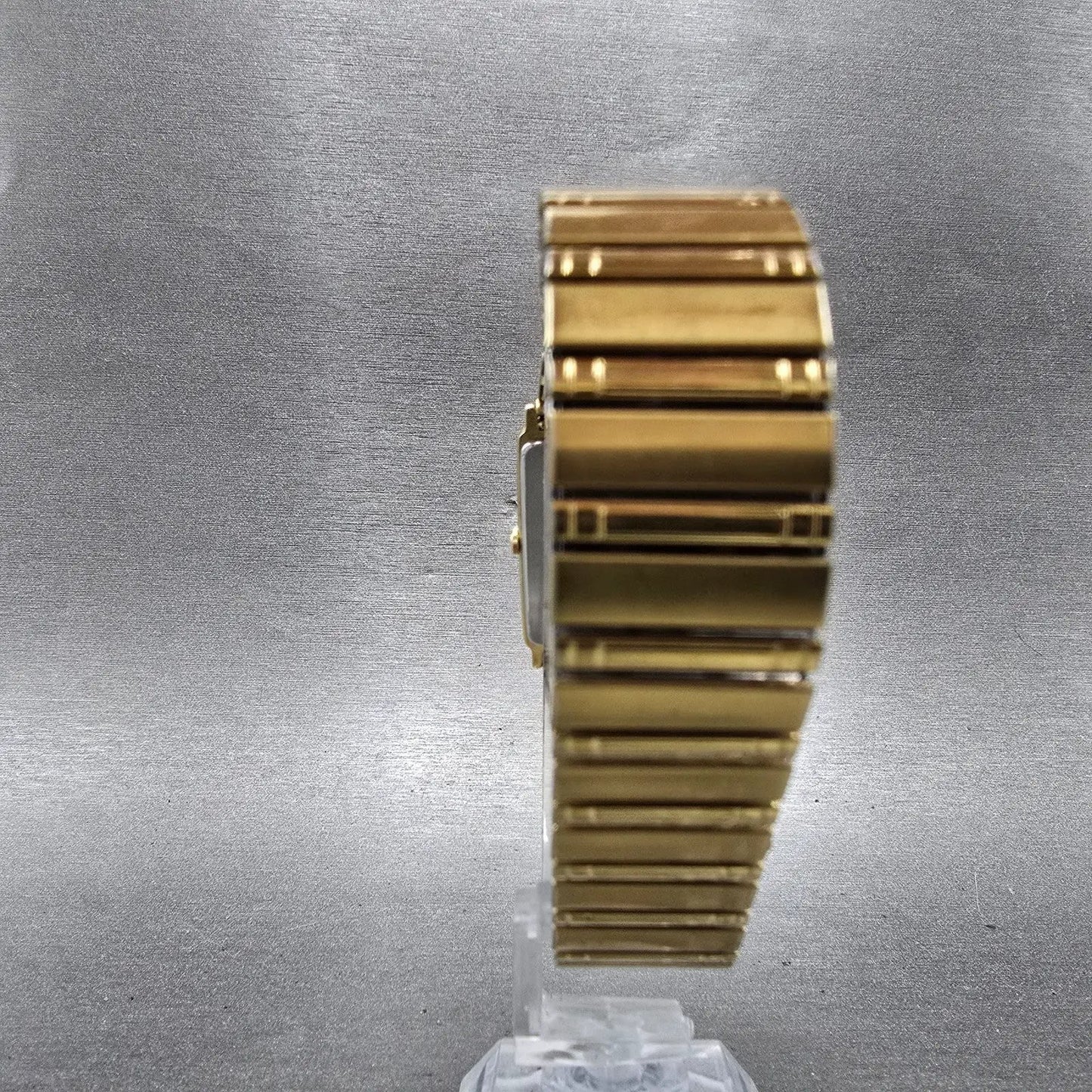 Seiko Tank Watch Men 25mm Gold Dial Gold Tone Rectangle 5Y30-5A09 PARTS Vintage9
