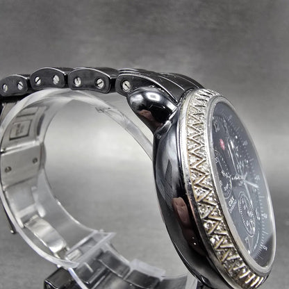 Michele CSX Chronograph Diamond Watch Women 37mm Black Dial Ceramic New Battery3