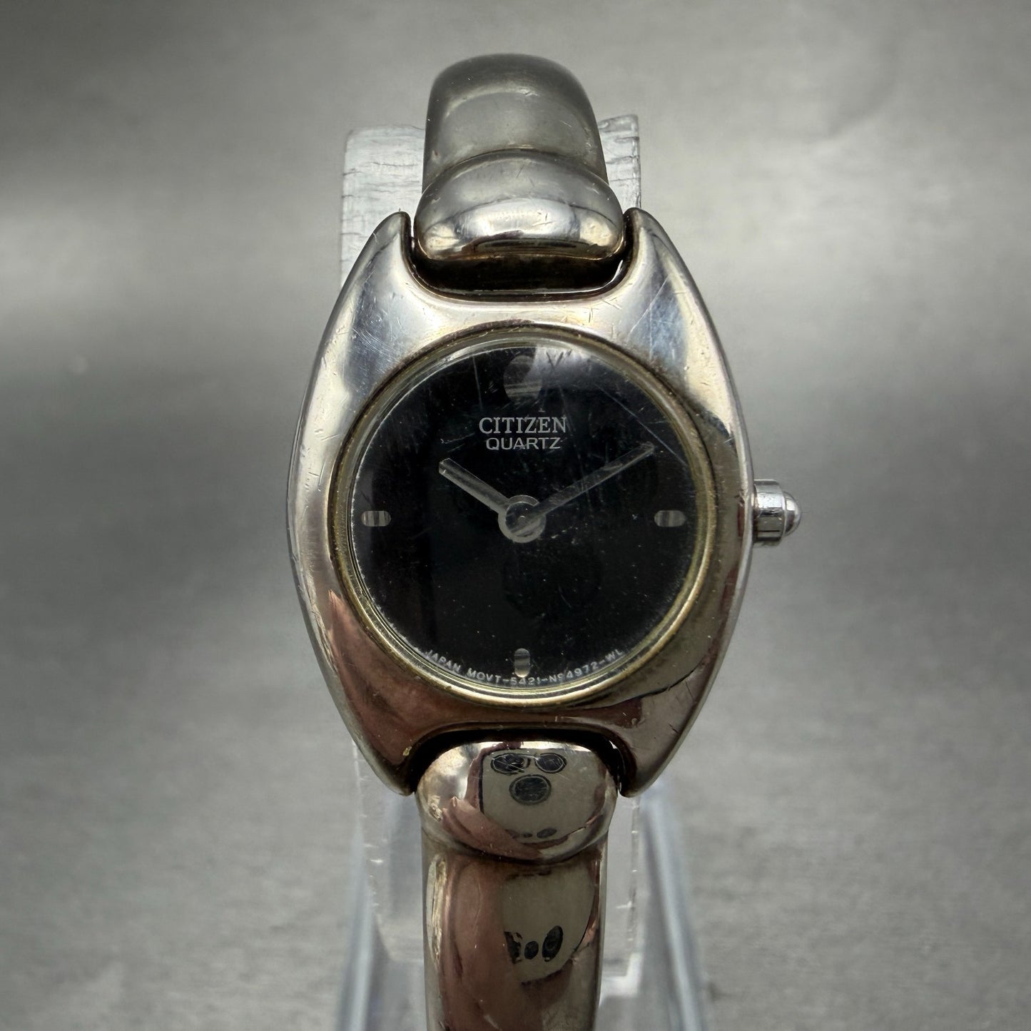 Citizen Watch Women 20mm Black Dial Silver Tone 5421-S76434 New Battery Vintage0