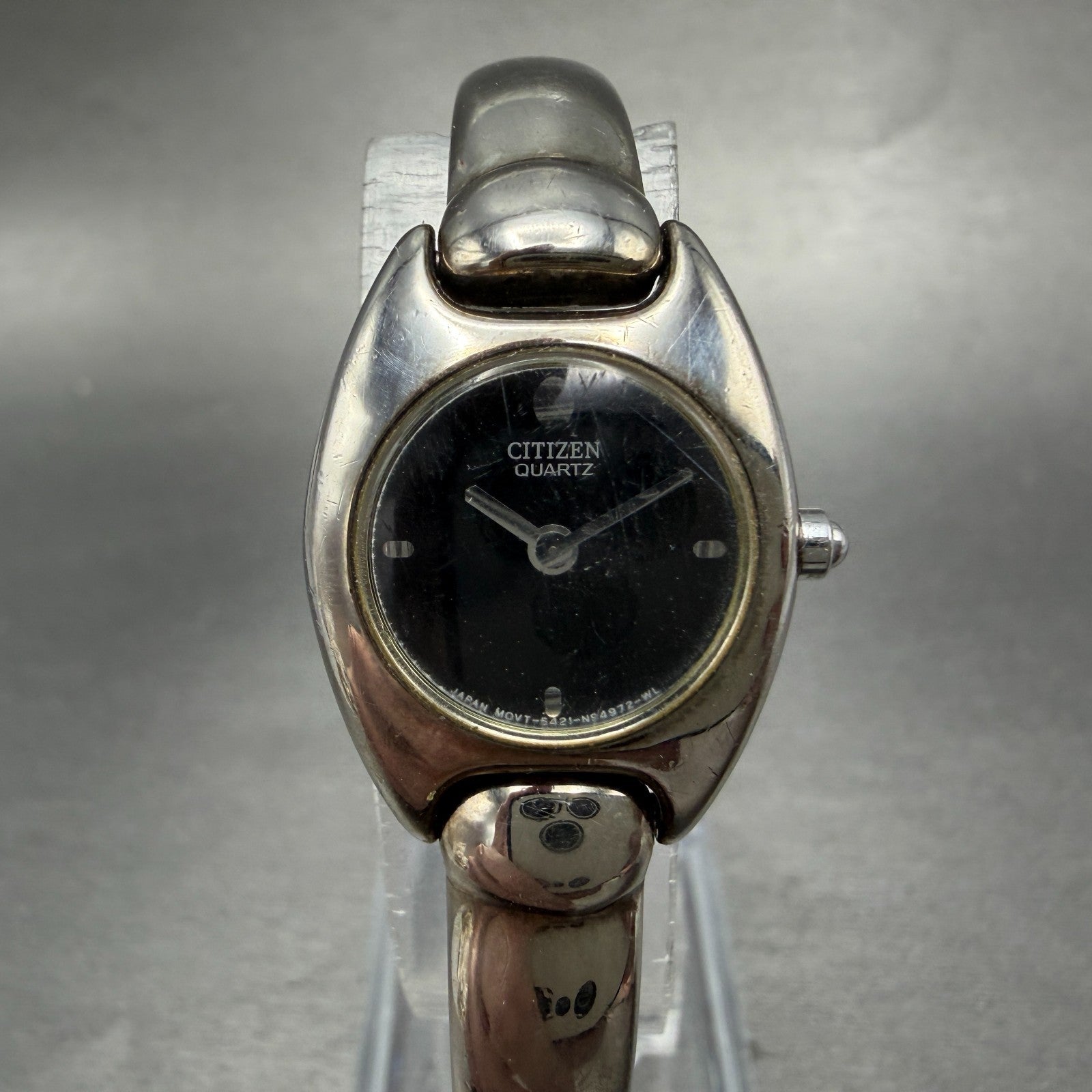 Citizen Watch Women 20mm Black Dial Silver Tone 5421-S76434 New Battery Vintage0