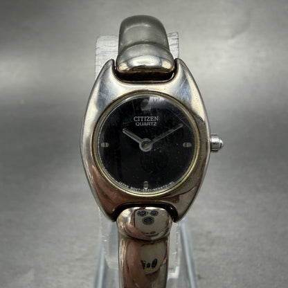 Citizen Watch Women 20mm Black Dial Silver Tone 5421-S76434 New Battery Vintage0