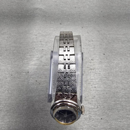 Seiko Watch Women 16mm Blue Dial Silver Tone Oval 1100-5319 Manual Runs VTG4