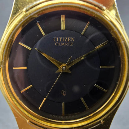Citizen CQ Watch Unisex 30mm Black Dial Gold Tone Round 6031-G04118 New Battery1