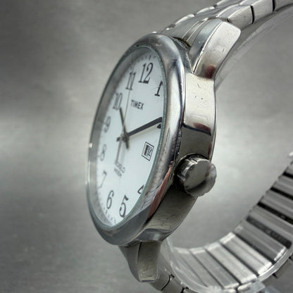 Timex Easy Reader Watch Men 38mm White Dial Silver Tone Date T2H451 New Battery2