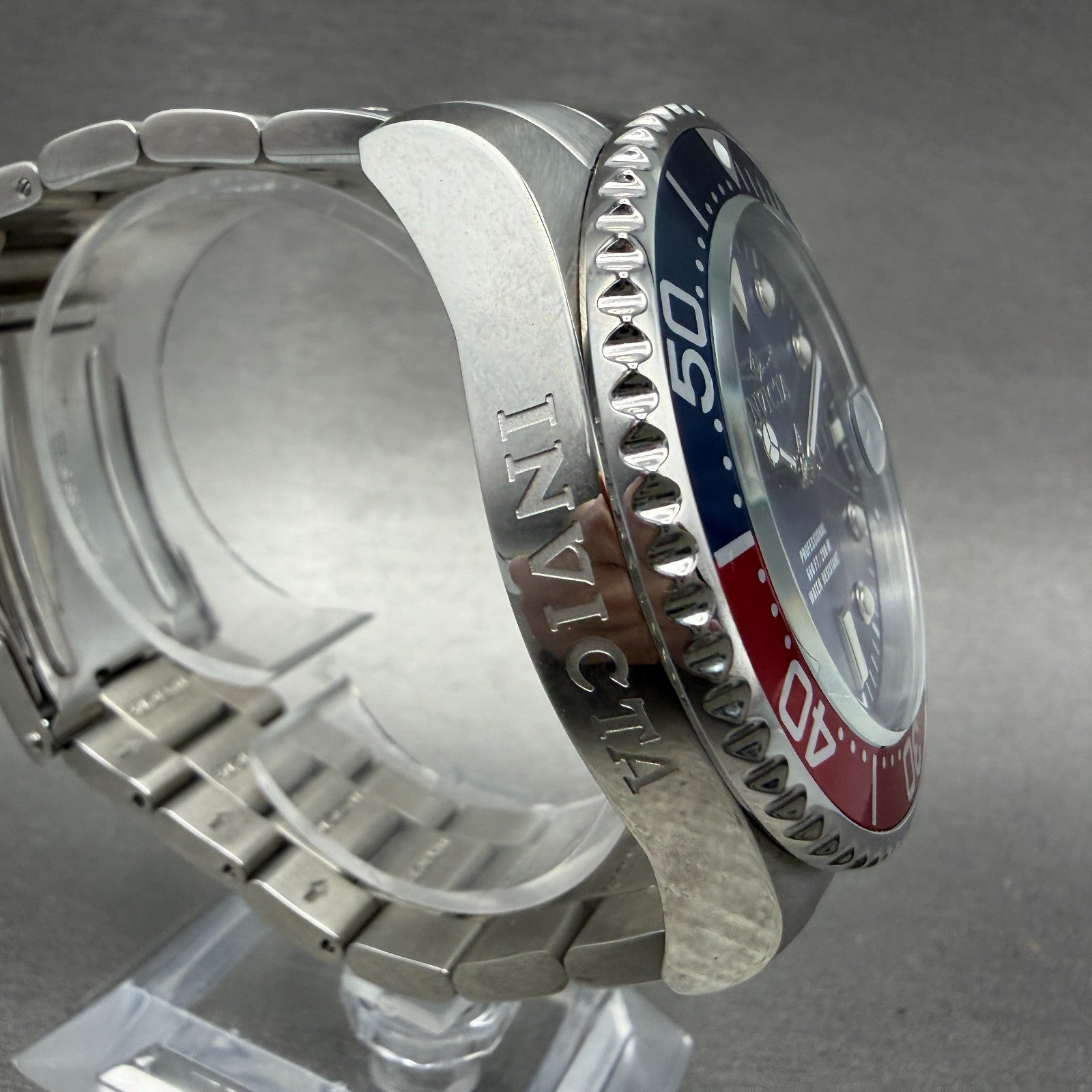 Invicta Pro Diver Watch Men 46mm Blue Dial Steel Date Pepsi 22823 Round New Batt3