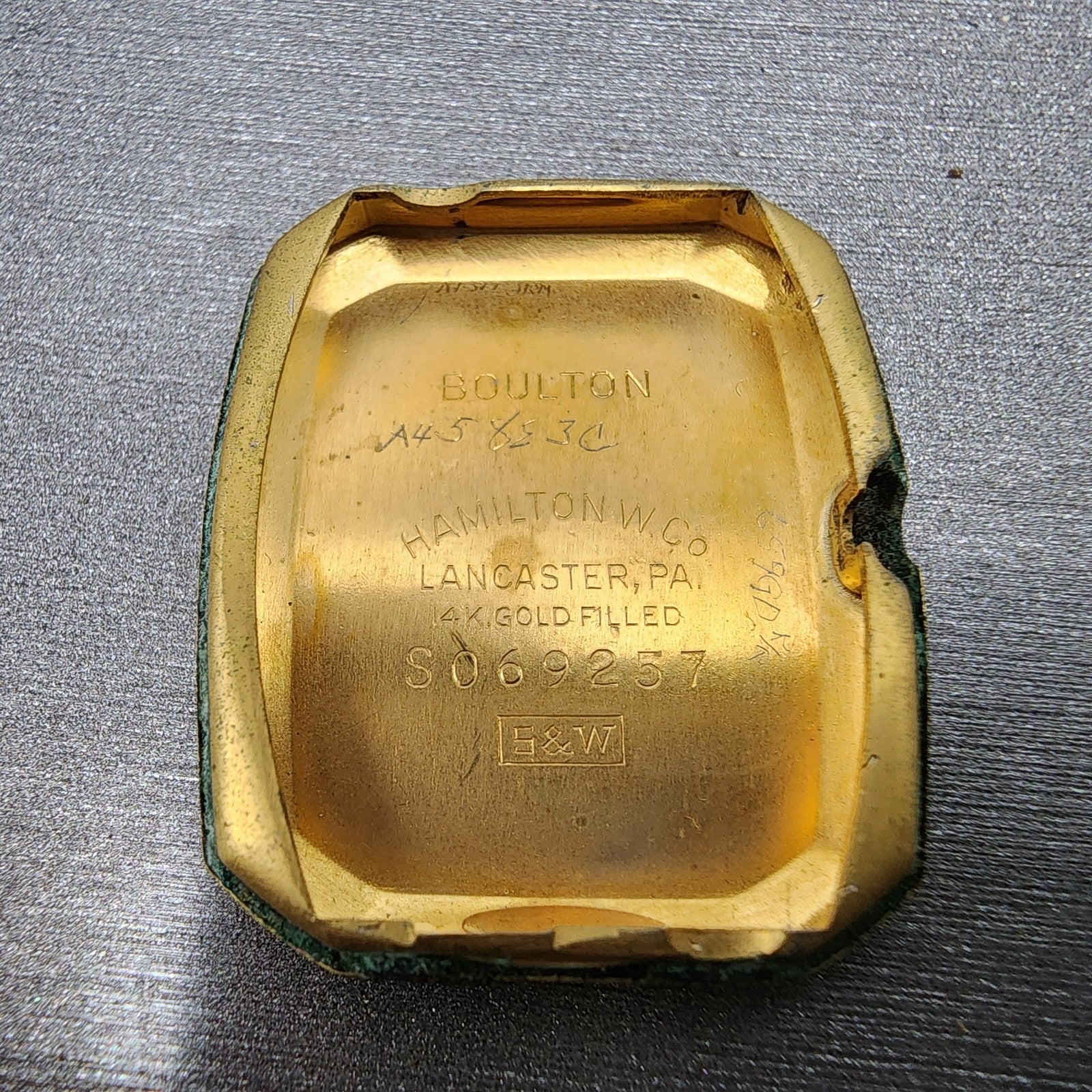 Hamilton Boulton Watch Men 23mm Cream Dial 14K Gold Filled Manual Wind Runs VTG11