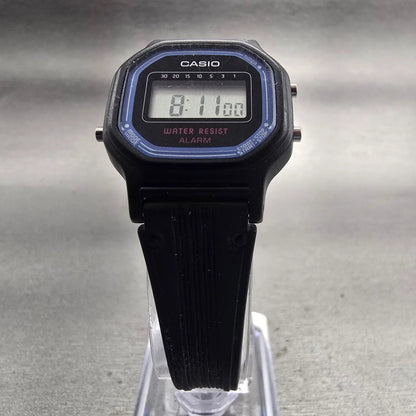 Casio LA-11W Digital Watch Women 25mm Black Blue Alarm Chronograph New Battery H5