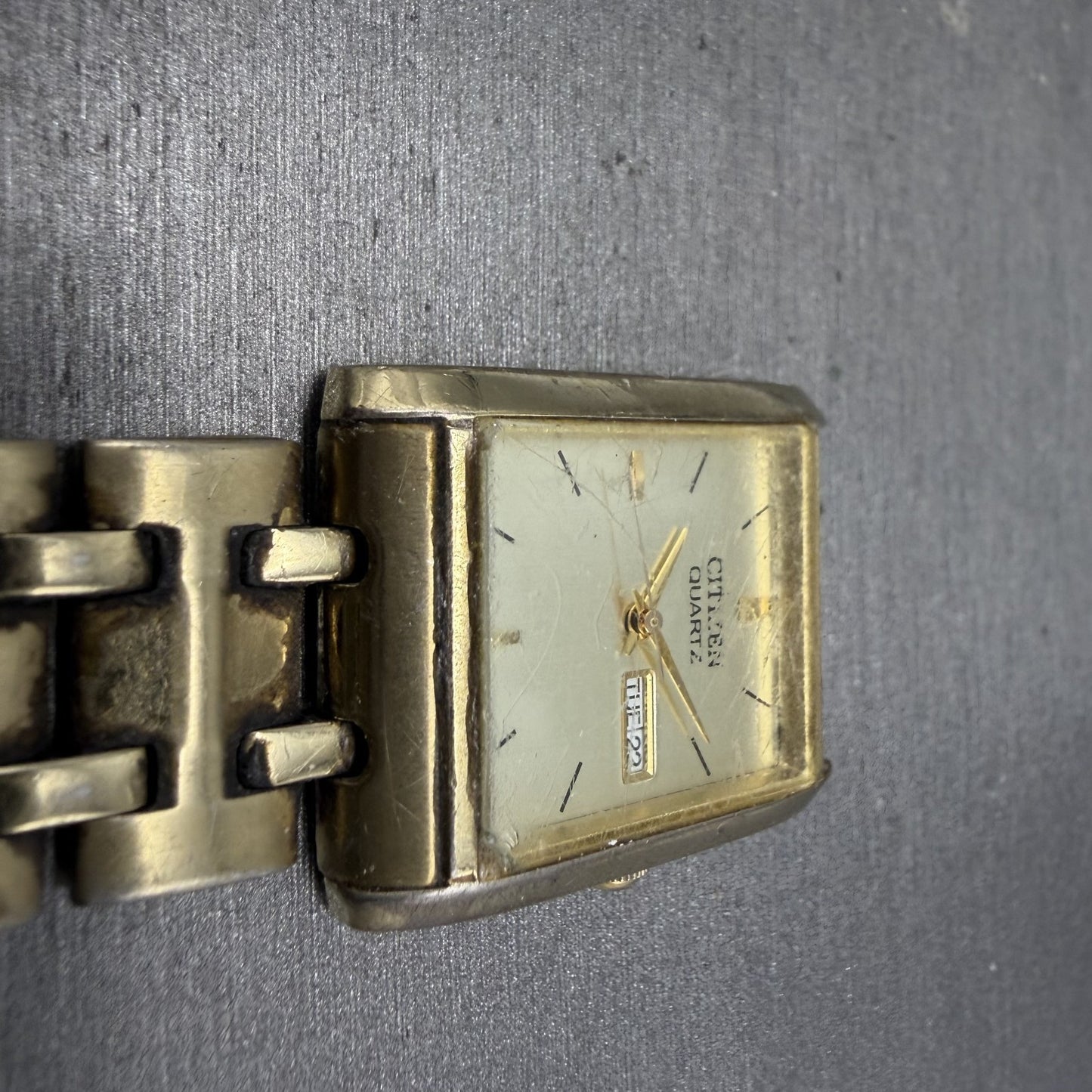 Citizen Watch Men 25mm Champagne Dial Gold Tone Daydate PARTS!! 1002-S992992