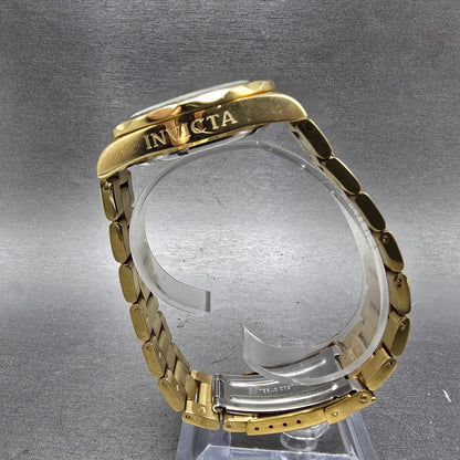 Invicta Pro Diver Watch Men 40mm Champagne Dial Gold Tone Date 14124 New Batt LH8