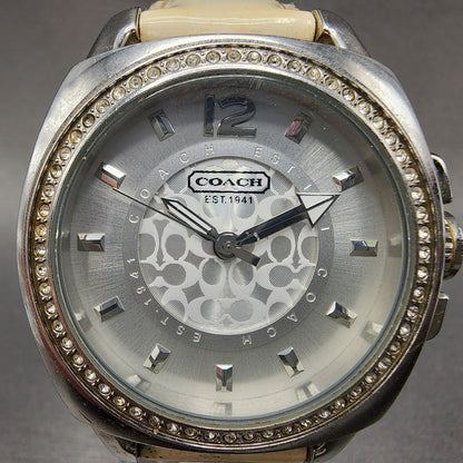 Coach Boyfriend Watch Women 38mm White Dial Steel Case Round New Battery0