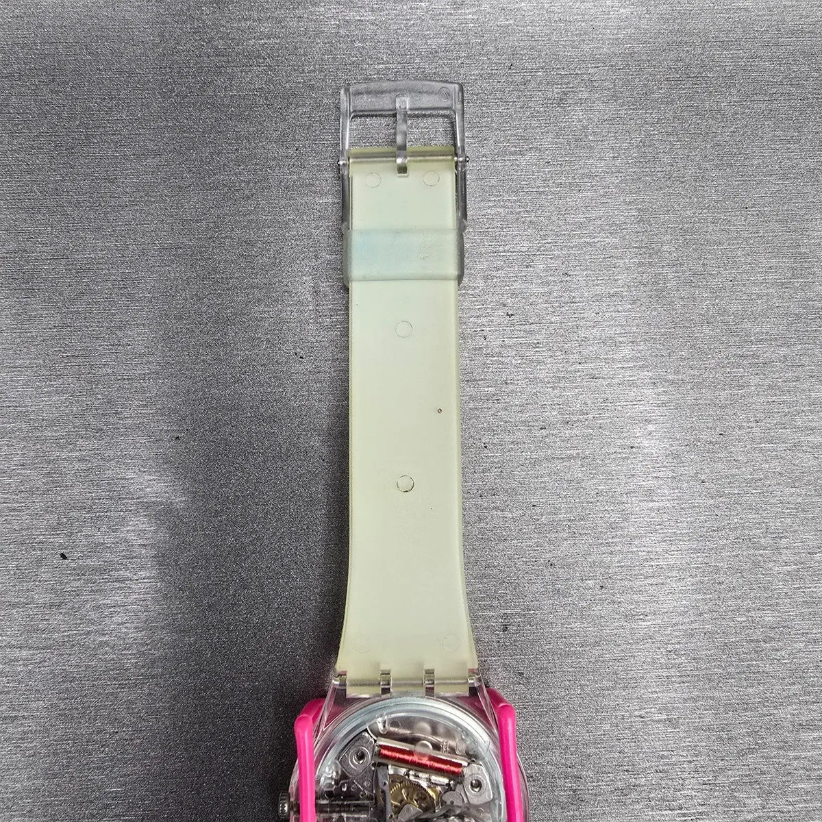 Swatch Snowcovered Watch Men 34mm White Dial Clear Case Daydate GK733 New Batt9