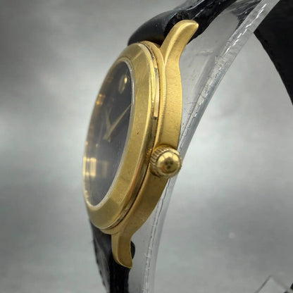 Movado Museum Watch Women 26mm Black dial Gold Tone 87-EA-0814 New Battery VTG2