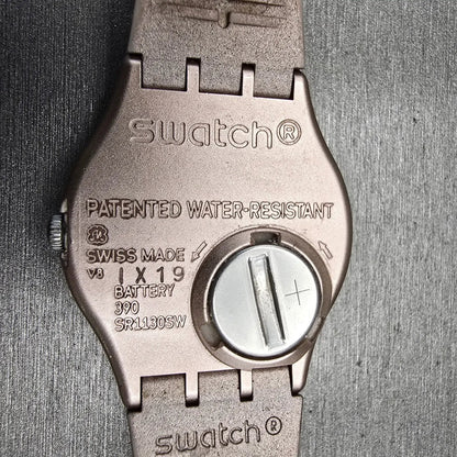 Swatch PINKBAYA Watch Women Pink Dial Pink Case Date Round GP403 New Battery10