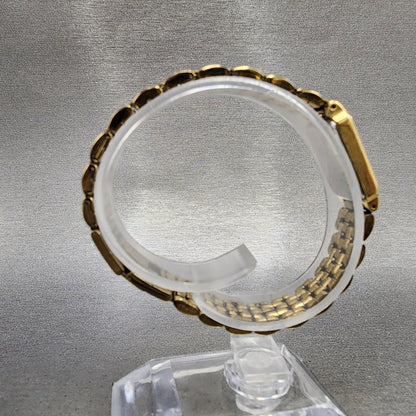 Seiko Tank Watch Women 13mm Silver Tone Gold Tone Rectangle 2e206859 NewBattery8