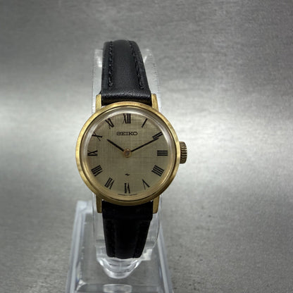 Seiko Watch Women 20mm Champagne Dial Gold Tone Round Manual 111290 Runs0