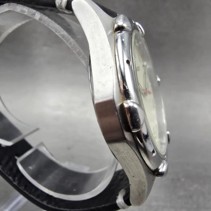 Wenger Watch Men 41mm White Dial Silver Date Round 7311X New Battery Swiss3