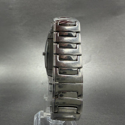 Bulova Tank Watch Men 30mm Black Dial Silver Tone Date 96G46 New Battery7