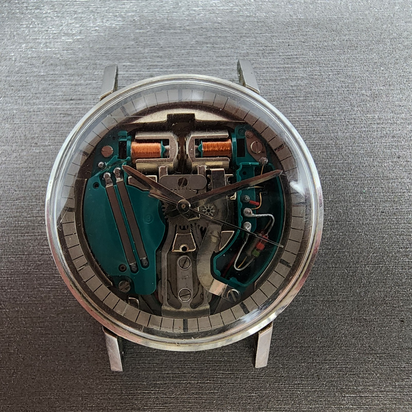 Bulova Accutron Spaceview M4 Watch men 35mm Skeleton Dial Steel  PARTS0