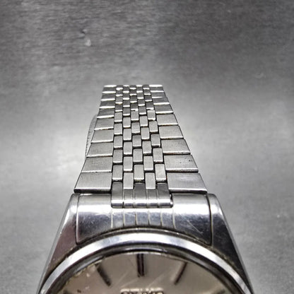 Seiko SQ Watch men 35mm Silver Dial Silver Tone Date READ!!!! 8222-8029 New Batt4
