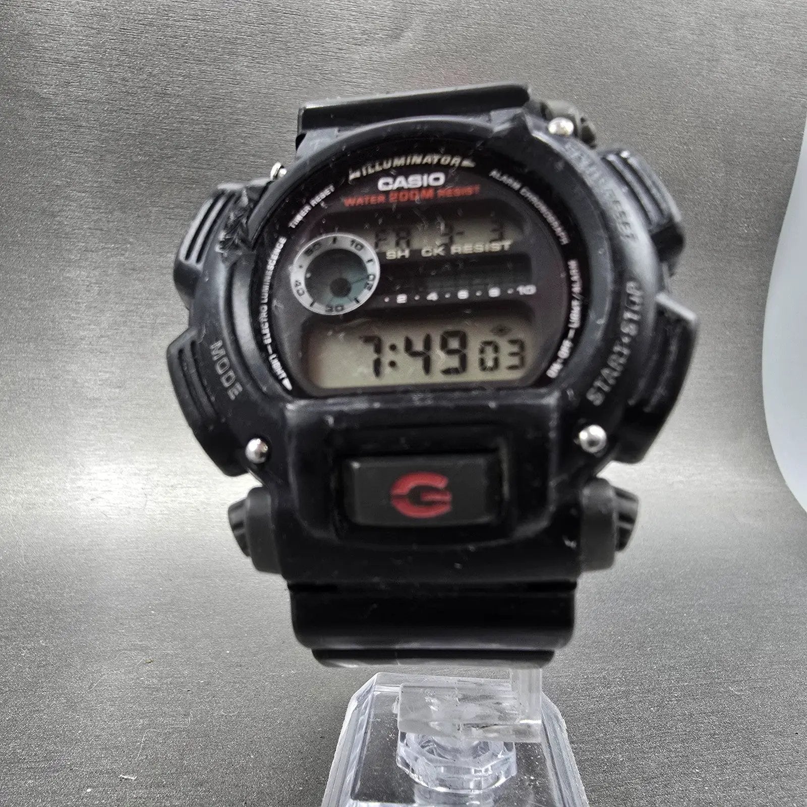 Casio G-Shock DW-9052 Watch Men 47mm Black Dial Alarm Chronograph New Battery LP5