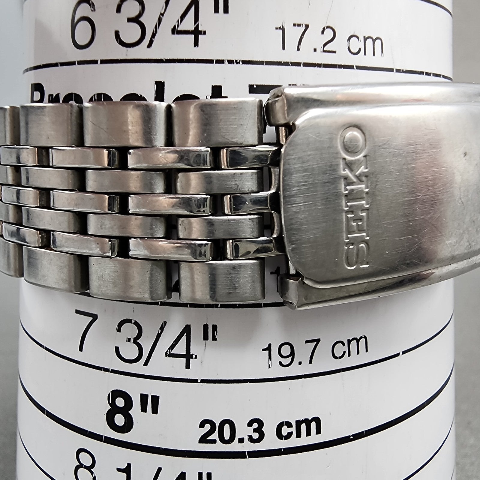 Seiko Watch Men 35mm Black Dial Silver Tone Daydate V743 New Battery READ!!!!!!!10