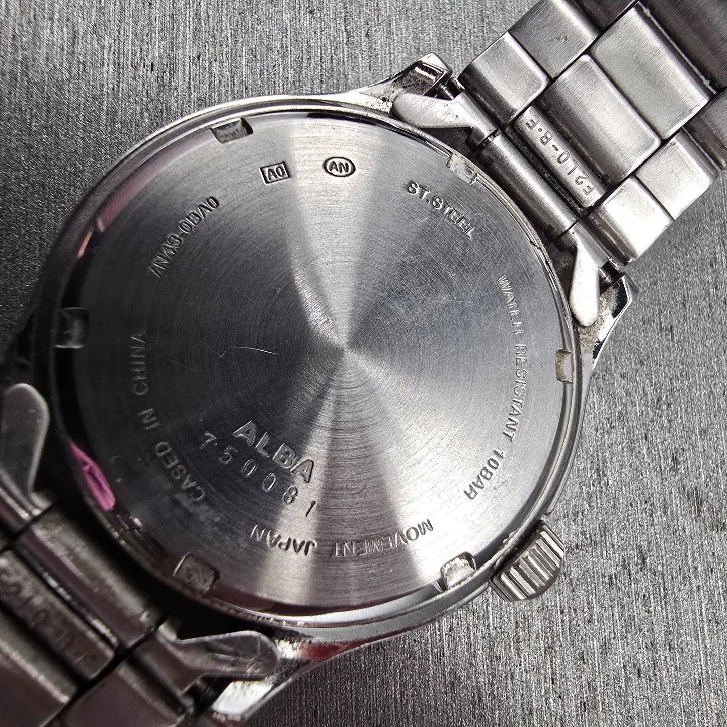 Seiko Alba Watch Men 38mm Champagne Dial Silver Tone Daydate 7N43-0BA0 New BattJ10