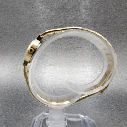 Hamilton Watch Women 19mm Cream Dial Gold Tone Rectangle Oval New Battery6