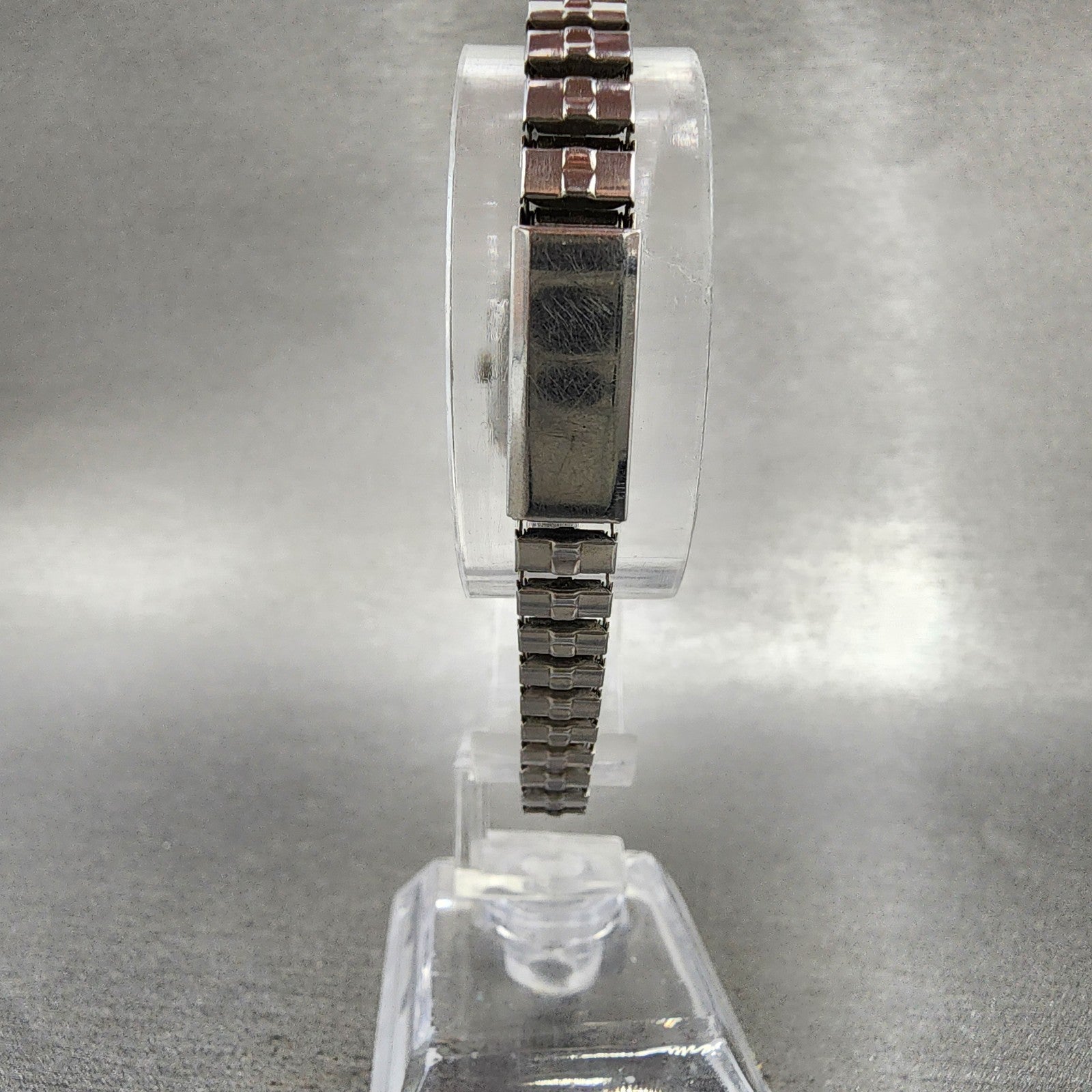 Seiko Tank Watch Women 16mm Blue Dial Silver Tone Octagon Manual 114300 Runs7