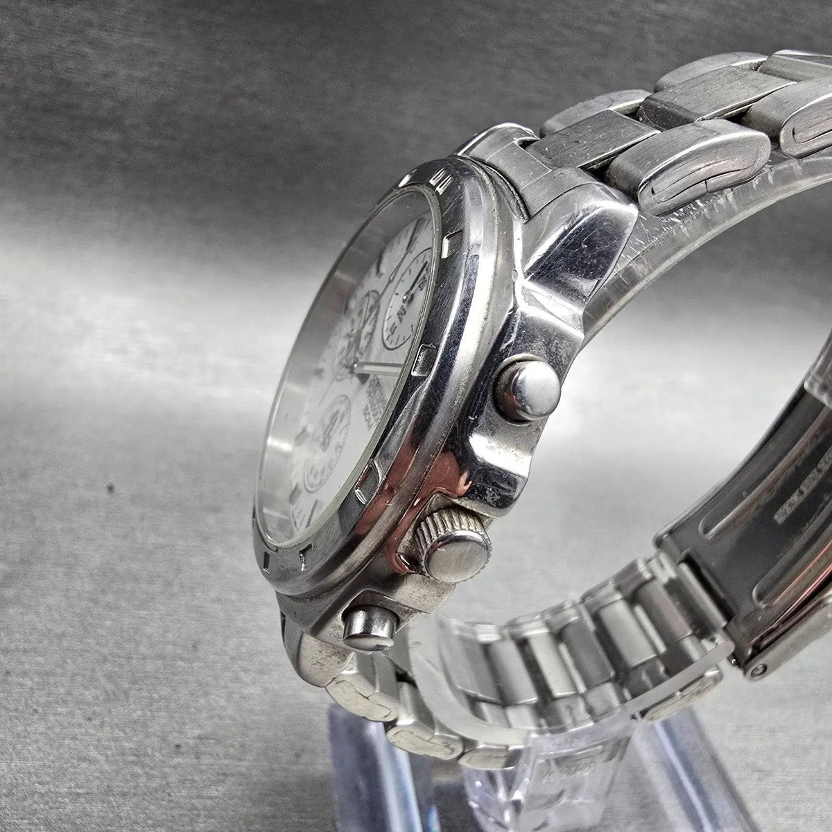 Seiko Chronograph Watch Men 40mm Silver Dial Silver Tone Date 7T92-0CA0 New Bat2