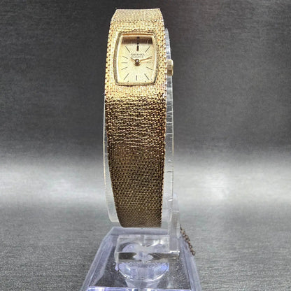 Seiko Tank Watch Women 12mm Gold Dial Gold Tone Rectangle 1320-5039 New Battery5