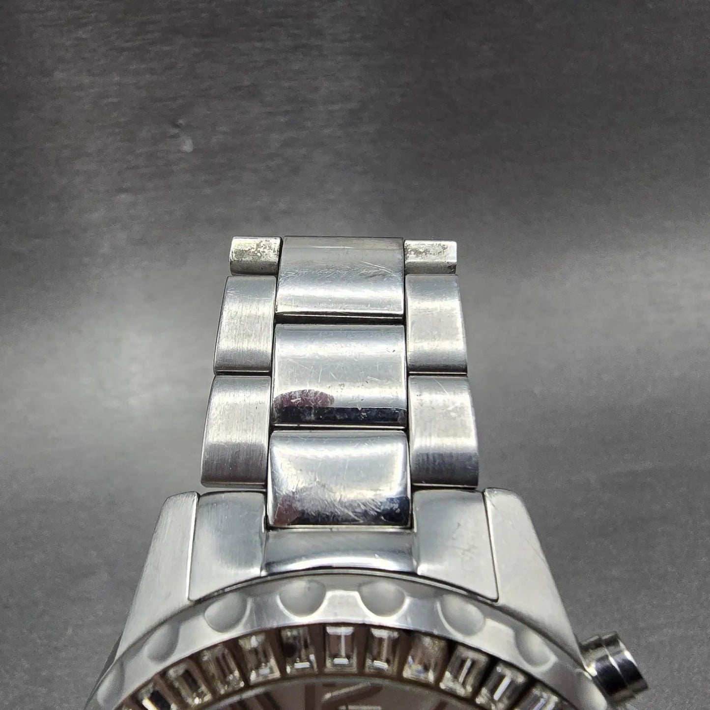 Michael Kors Chronograph Watch Women 45mm Silver Dial Steel Date MK-5590 New Bat4