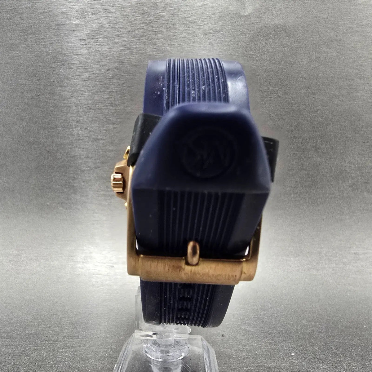 Michael Kors Dylan Chronograph Watch Men 48mm Blue Dial Rose Gold Date New Batt7