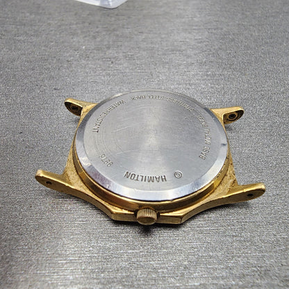 Hamilton Watch Men 32mm Gold Dial Gold Tone Daydate READ!!! 9978 New Batt8