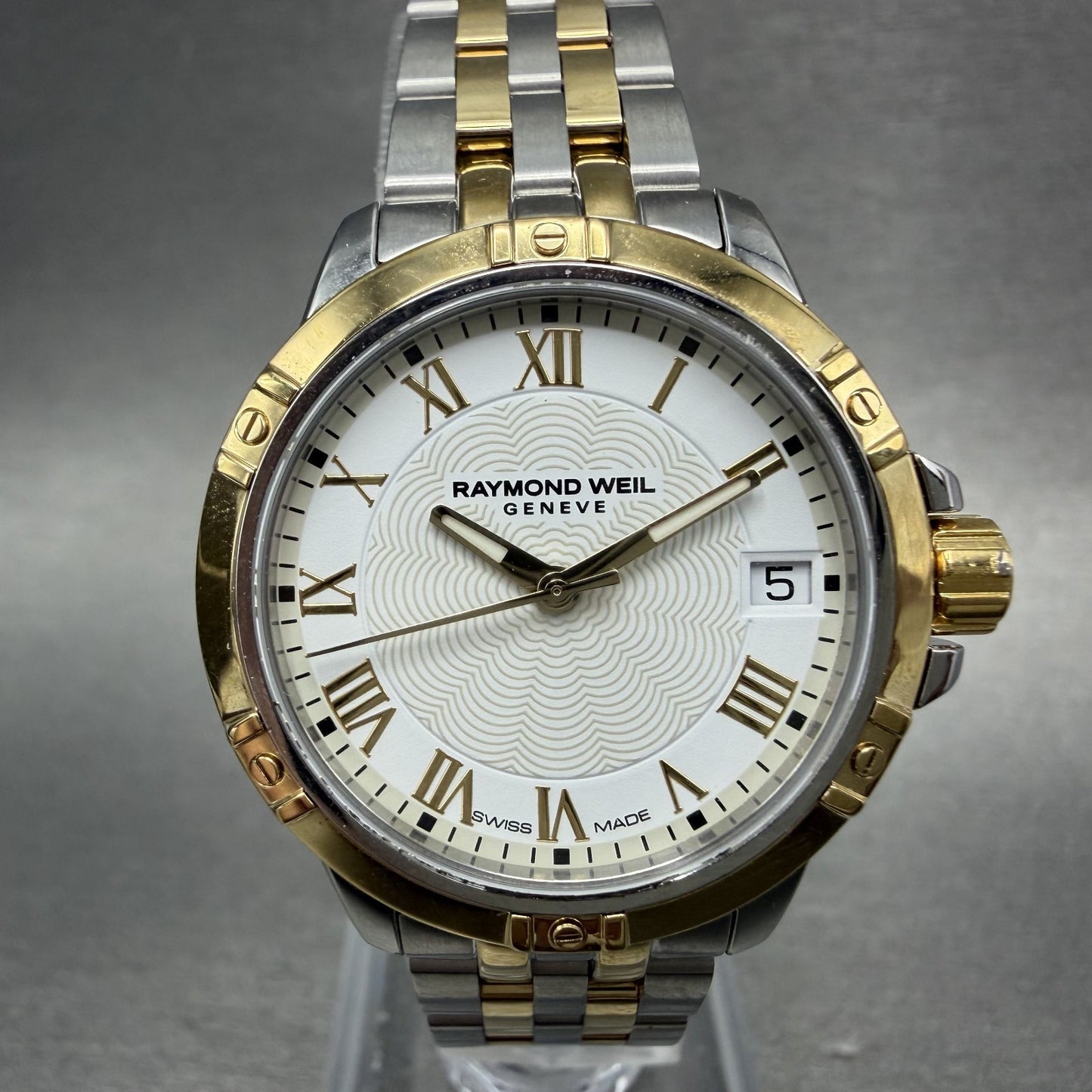 Raymond Weil Tango Watch Women 30mm White Dial Two Tone Date 5960 New Battery1