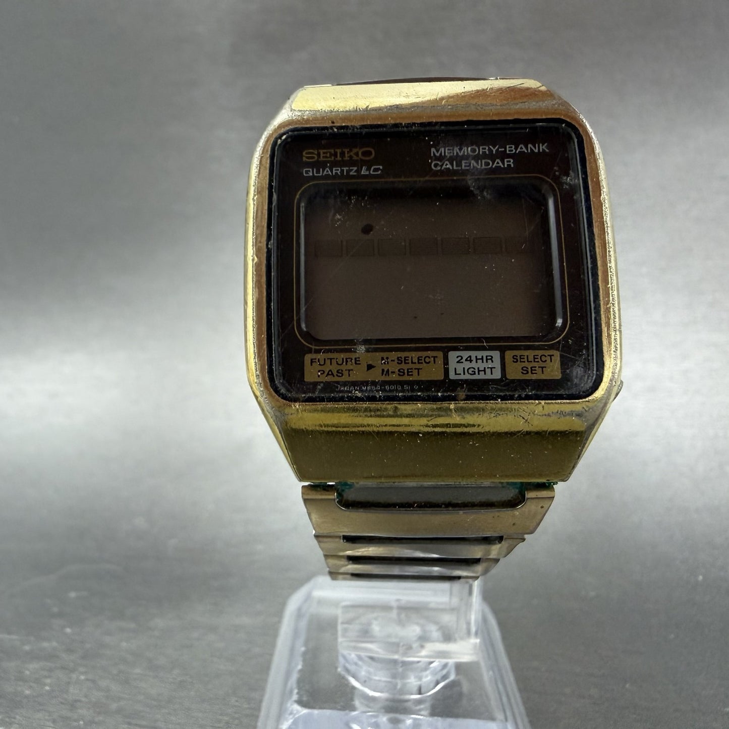 Seiko Memory Bank Calendar Digital Watch Men 34mm Two Tone VTG M354-5019 PARTS6