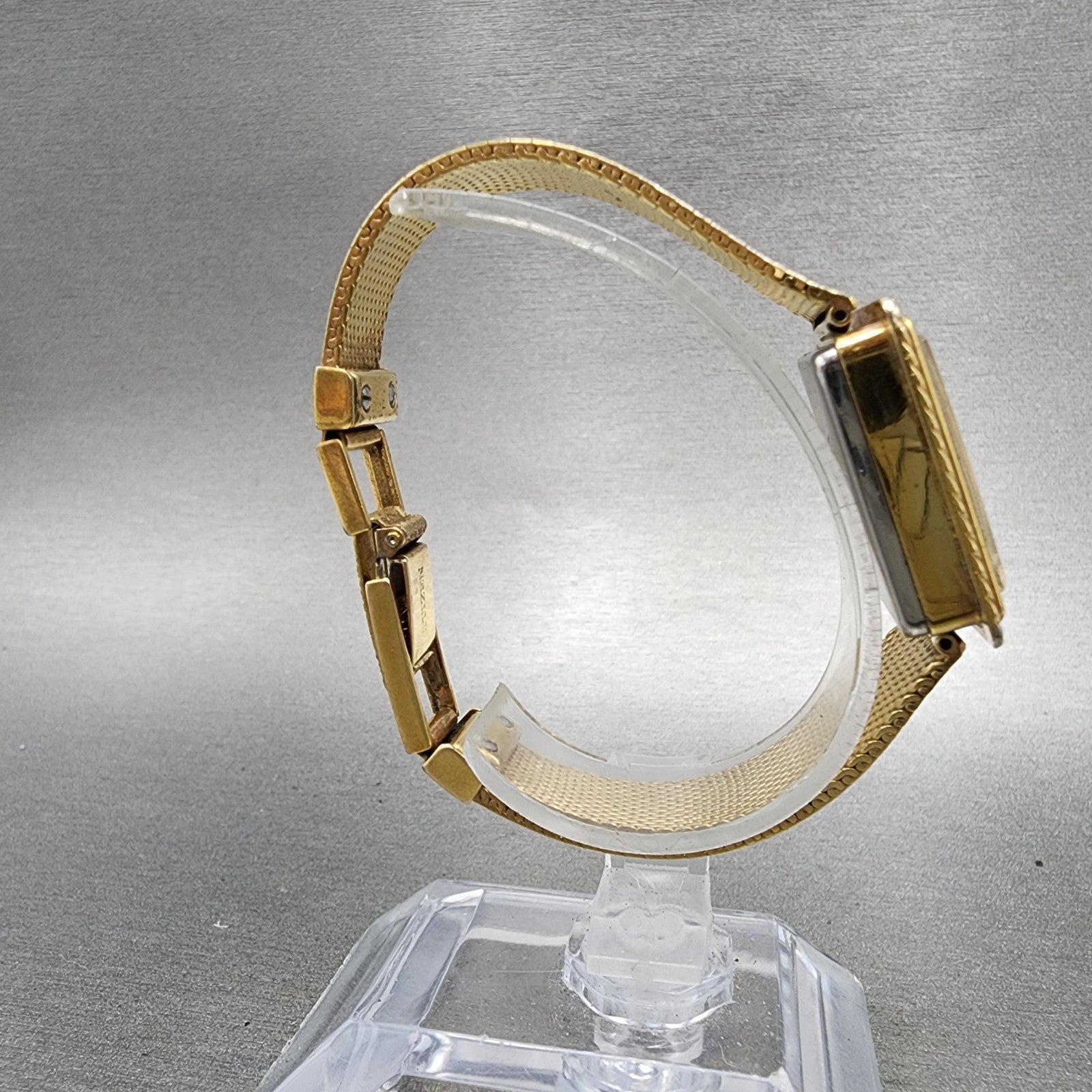 Citizen Castalia Tank Watch Women 24mm White Dial Gold Tone Rectangle Runs8