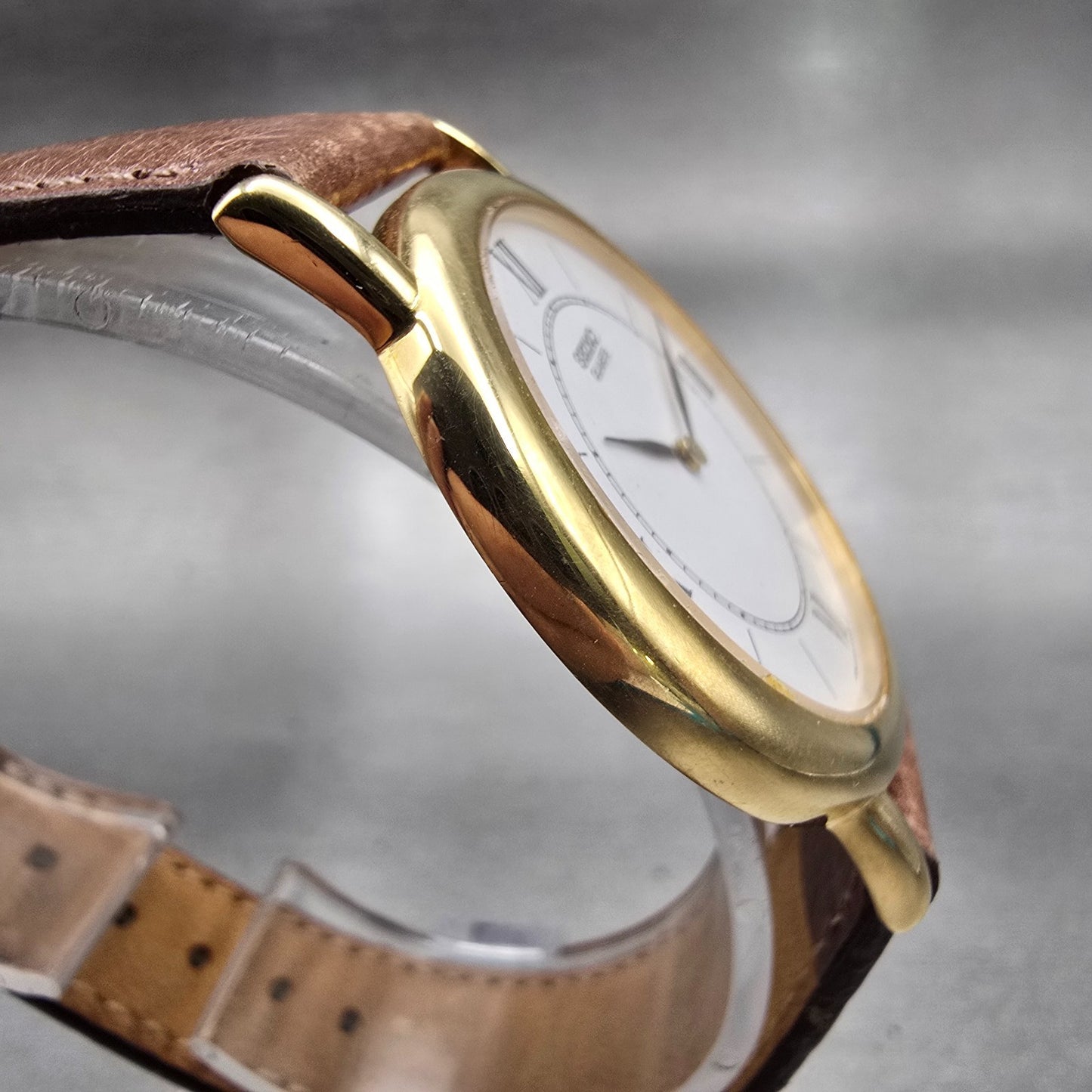 Seiko Watch Men 34mm White Dial Gold Tone Round 2K00-0030 New Battery Vintage3