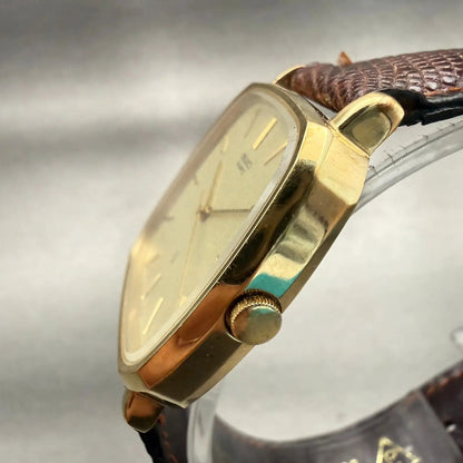 Seiko Watch Men 31mm Champagne Dial Gold Tone Rectangle 5931-5470 New Battery2