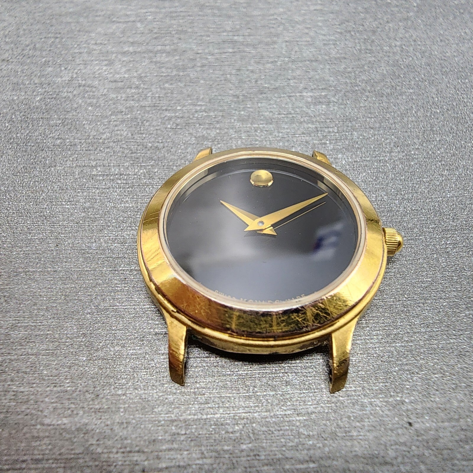 Movado Museum Watch Women 26mm Black Dial Gold Tone Round 87 E4 0814 New Batt2