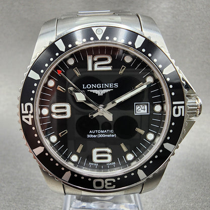 Longines Hydraconquest Automatic Watch Men 42mm  Black Dial Steel Date L3.742.41