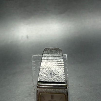 Seko Tank Watch Women 13mm Silver Dial Silver Tone 1320-6079 New Battery Vintage4