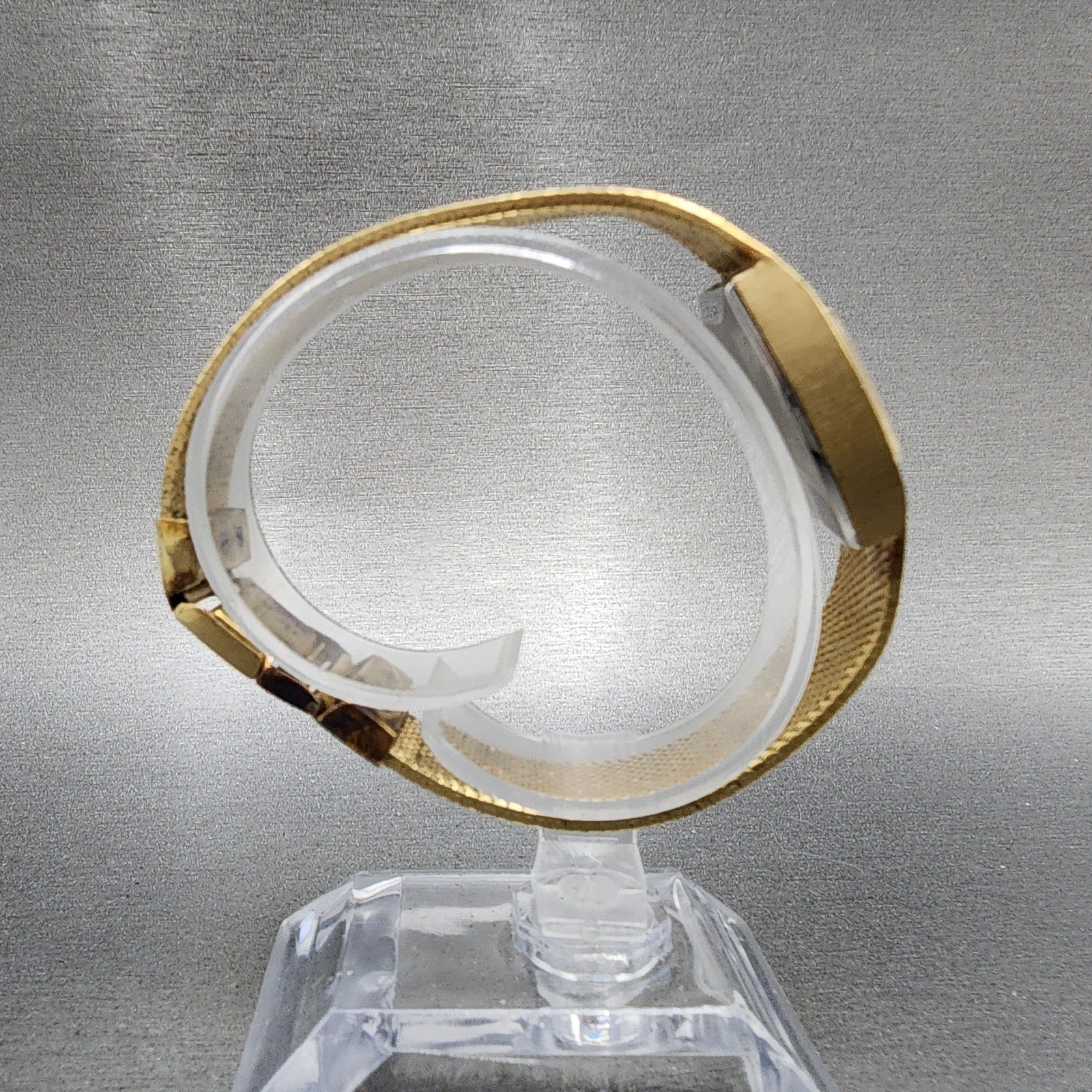 Rado Silhouette Watch Women 21mm Gold Dial Gold Tone Rectangle Manual Wind Runs8