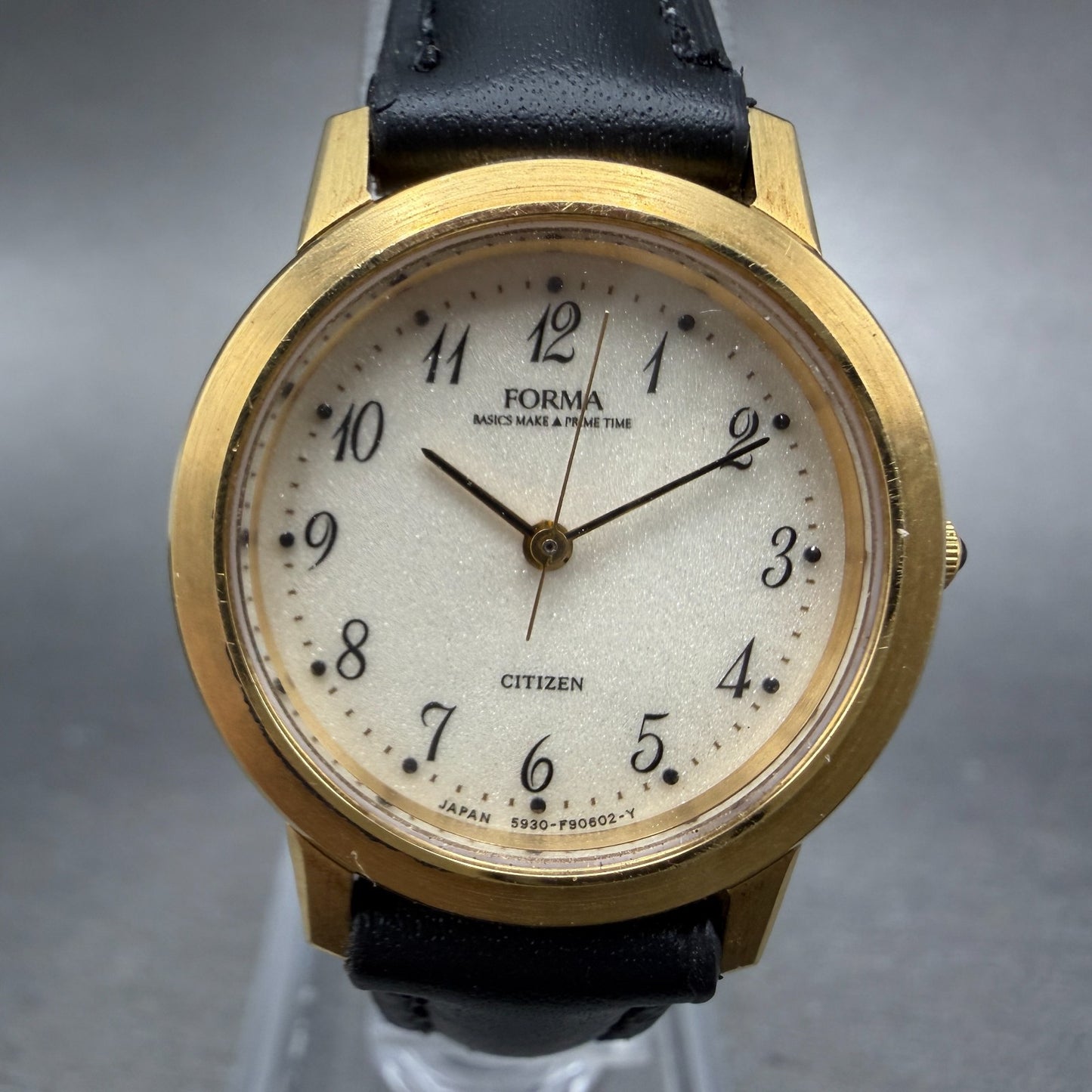 Citizen Forma Watch Women 24mm Cream Dial Gold Tone Round 5930-F90150 New Batt0