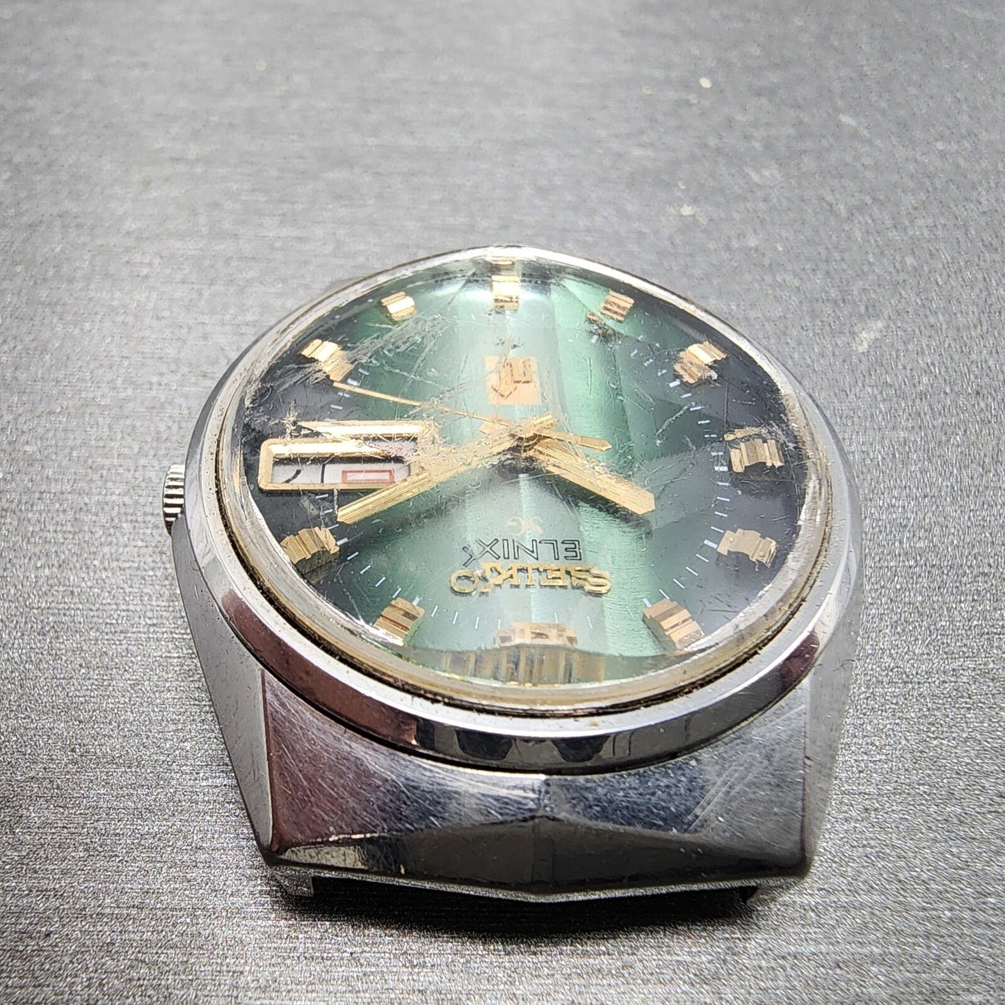 Seiko Elinx SG Watch Men 35mm Green Dial Steel Daydate Round 07236020 New Batt4