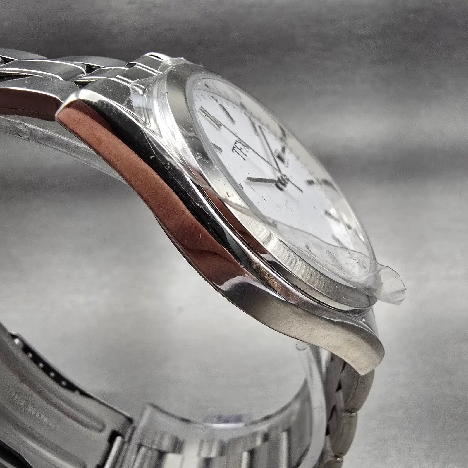 Bulova TFX Watch Men 40mm White Dial Silver Tone Date Round 36B100 New Battery3