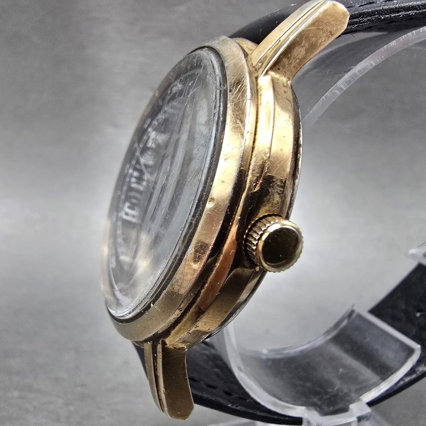 Citizen Eco-Drive Watch Men 42mm Black Dial Gold Tone Daydate 8635-S079764 Runs2