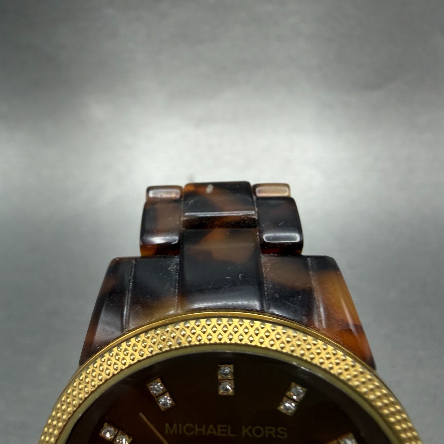 Michael Kors Watch Women 37mm Brown Dial Gold Brown Tone Daydate New Battery PT4