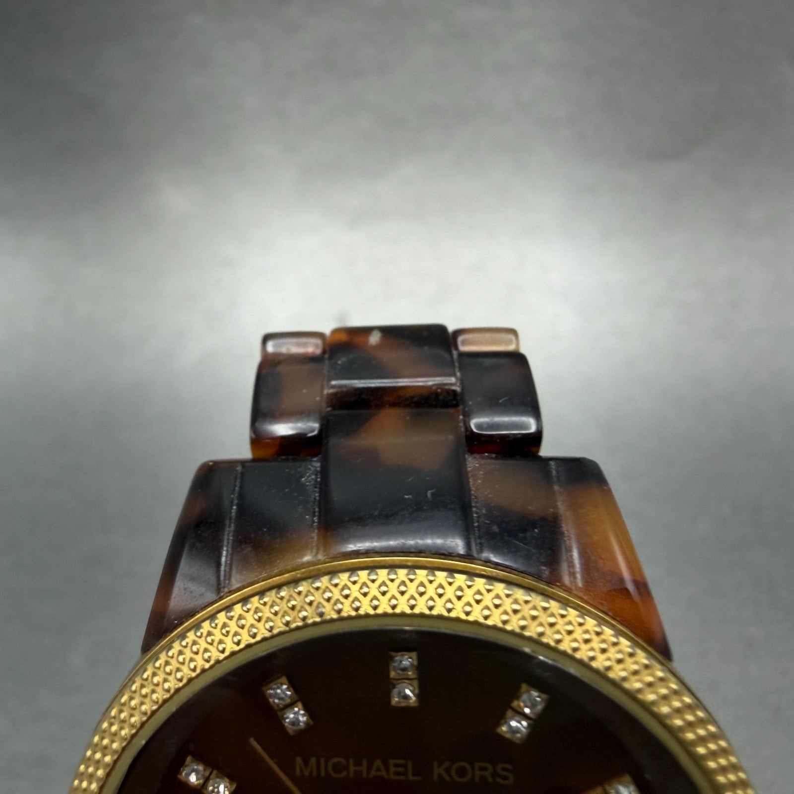 Michael Kors Watch Women 37mm Brown Dial Gold Brown Tone Daydate New Battery PT4